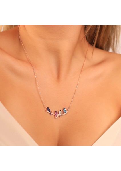 925 Ayar Gümüş Aile Kuşları Kolye modelleri