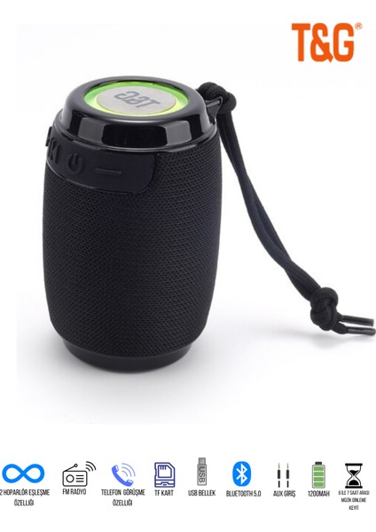 Bluetooth Hoparlör Kablosuz Hoparlör Ses Bombası Extre Bass Yüksek Ses Ritim LED Işık