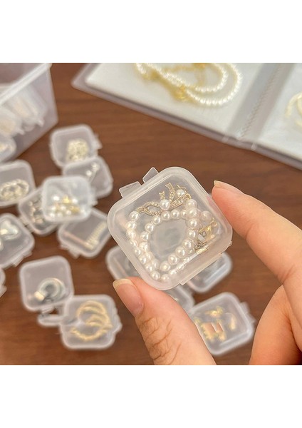 2 Adet Mini Şeffaf Plastik Altın Takı Mücevher Kolye Yüzük Küpe Saklama Kutusu