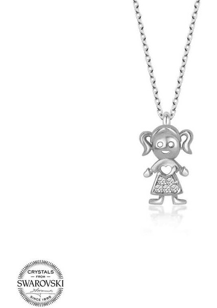 Swarovski Taşlı Gümüş Kız Çocuk Kadın Kolye fırsatları