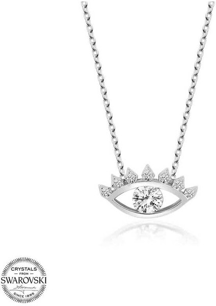 Swarovski Taşlı Gümüş Göz Tektaş Kadın Kolye fiyatları