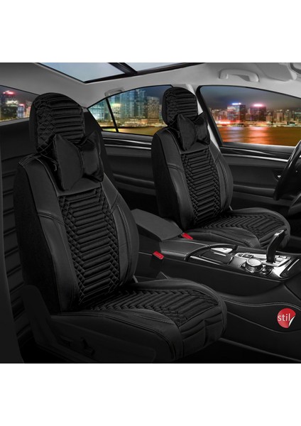 honda Cr-Z Uyumlu Lüks Deri Oto Koltuk Kılıfı Ön/arka Set Siyah