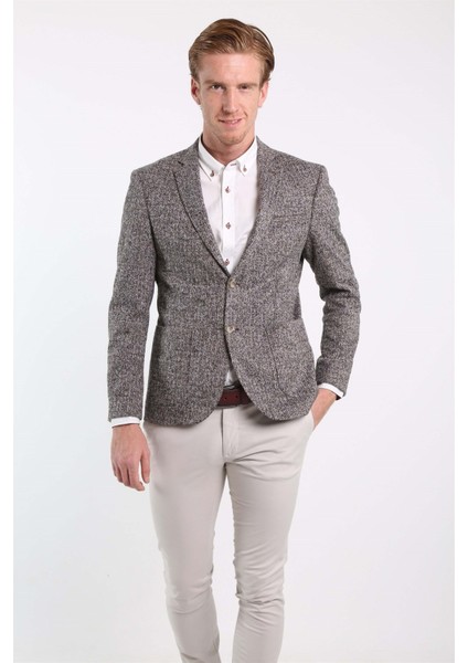 Intersivin 6 Drop Slim Fit Tam Astar Erkek Tek Ceket