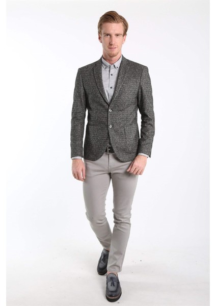 Intersivin 6 Drop Slim Fit Tam Astar Erkek Tek Ceket