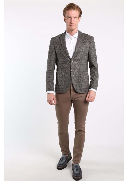 Intersivin 6 Drop Slim Fit Tam Astar Erkek Tek Ceket