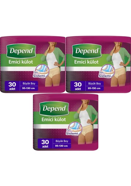 Emici Külot Hasta Bezi Large - Büyük Kadın 90 Adet (3pk*30)