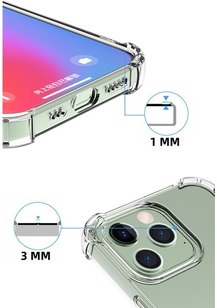 Apple iPhone 13 Şeffaf Dört Köşe Hava Yastığı Darbeye Dayanıklı Kılıf (Yurt Dışından)