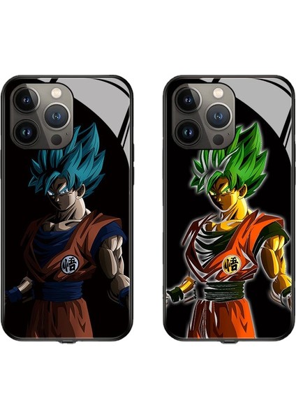 Apple IPHONE12 Gelen Çağrı Yedi Renkli Flaş Anti-Sonbahar Anime Dragon Ball Goku Cep Telefonu Kılıfı (Yurt Dışından)