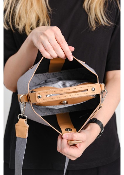 Baskı Desenli Özel Seri Çanta Cüzdan Kombini 4002-GD fırsatları