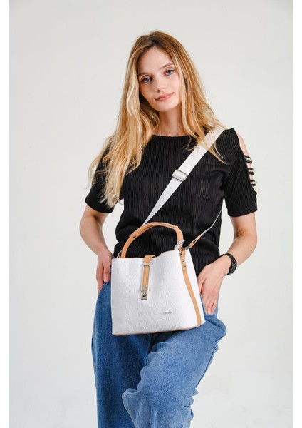 Baskı Desenli Özel Seri Çanta Cüzdan Kombini 4002-GD modelleri