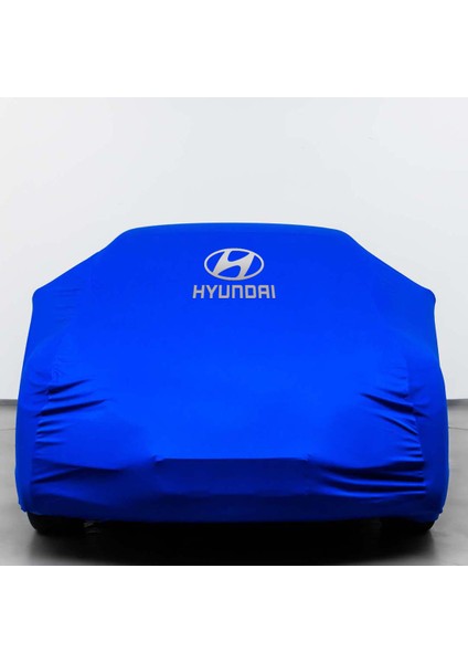 Hyundai Sonata 7 (2014-2019) Mavi Otomobil Kumaş Logolu Penye Oto Örtüsü