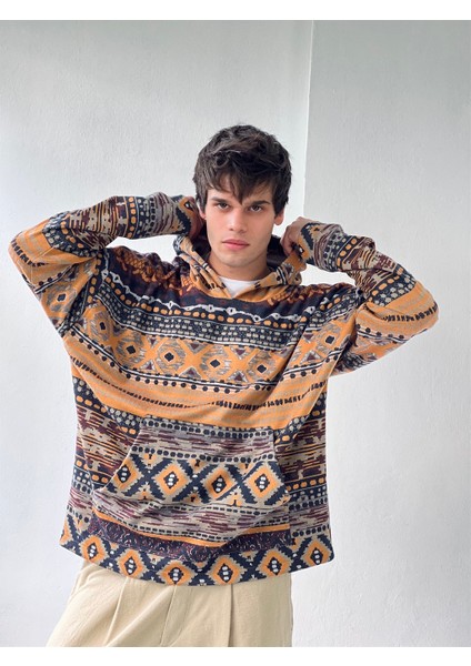 Oversize Basic Kapüşonlu Sweatshirt Unisex Çok Renkli