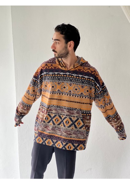 Oversize Basic Kapüşonlu Sweatshirt Unisex Çok Renkli