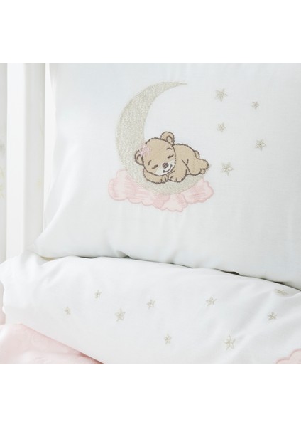 Bear Star Pembe %100 Pamuk Nakışlı Private Bebek Set