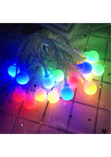 Bssm 3m 20 LED Beyaz Top Rgb Işık Pilli 2 Kademeli