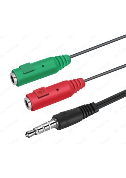 3.5mm Stereo Kulaklık Mikrofon Ses Ayırıcı Kablo Adaptörü