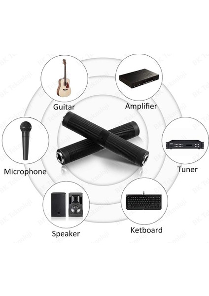 6.35MM 1/4 Inç Trs/ts Bağlayıcı Dişi - Dişi Ses Uzatma Adaptörü