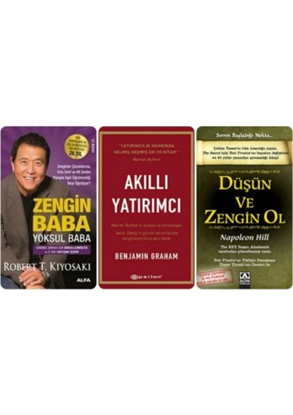 Akıllı Yatırımcı - Zengin Baba Yoksul Baba - Düşün Zengin Ol - 3 Kitap