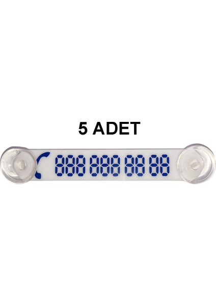 Araç Park Telefon Numaratörü -5 Adet- Tel No Gösterici Numaratik Beyaz-Mavi YDNMR516