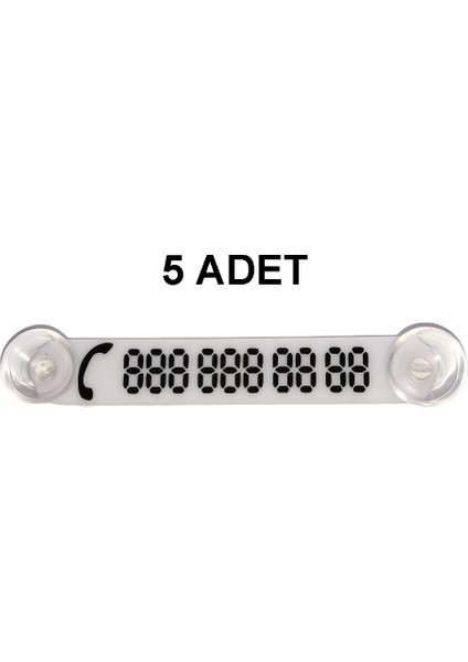 Araç Park Telefon Numaratörü -5 Adet- Tel No Gösterici Numaratik Beyaz-Siyah YDNMR514