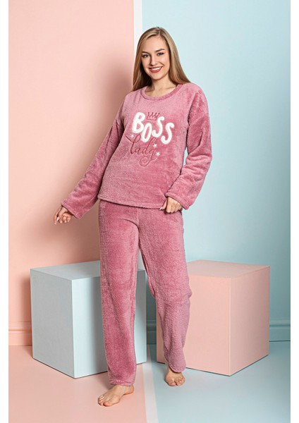 Tam Peluş Kışlık Kadın Pijama Takımı- Polar Yılbaşı Pijaması fiyatları