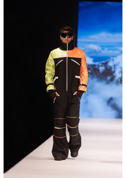 Elifim Moda Tasarım Sd Erkek Neon Şerit Detaylı Snowboard Tulum