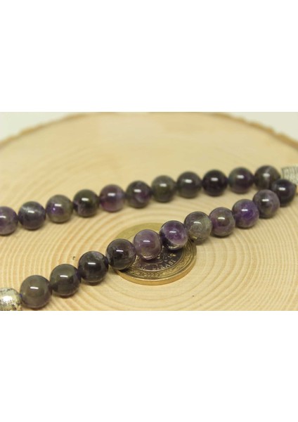 Ametist Taşı Koyu Renk Tesbih 8mm Ahşap Kutulu modelleri