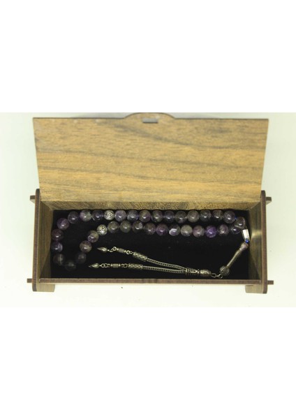 Ametist Taşı Koyu Renk Tesbih 8mm Ahşap Kutulu fırsatları