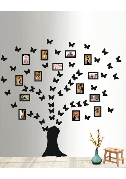 Ahşap Kelebek Soy Ağacı Resim Çerçeveli
