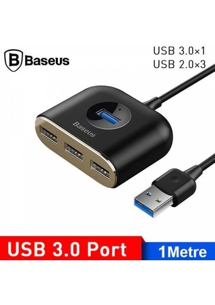 1mt 4in1 USB Hub Adaptör Usb3.0 To Usb3.0*1+Usb2.0*3 Yüksek Hız Veri Tranferi USB Çoğaltıcı