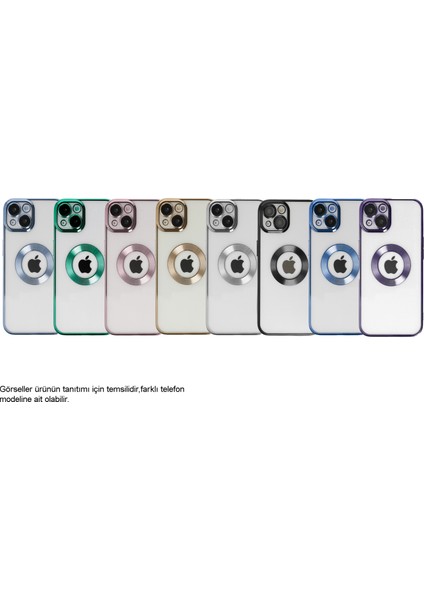 Apple iPhone 7 Kapak Yanları Renkli Lens Korumalı Logo Gösteren Şeffaf Luxury Silikon Kılıf - Gri indirimleri