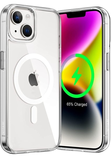 iPhone 14 Uyumlu Magsafe Wireless Kablosuz Şarj Destekli Sert Esnek Silikon Telefon Kılıfı