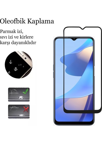 Oppo A16  Cam 5d Tam Kaplayan 9h Temperli Ekran Koruyucu