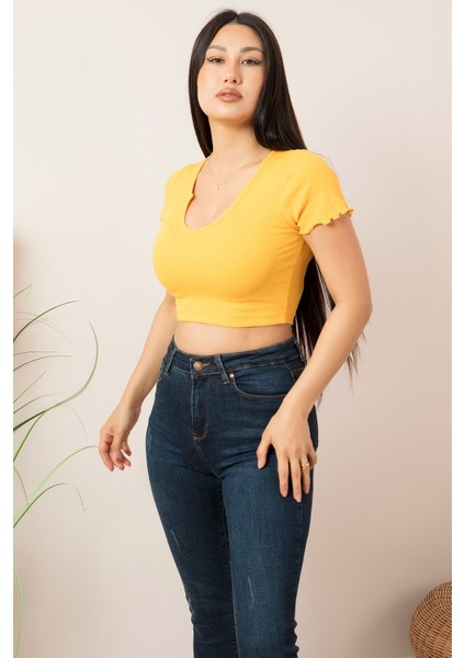 V Yaka Kaşkorse Kısakol T-Shirt PLM015
