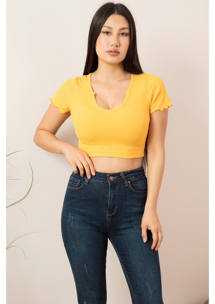 V Yaka Kaşkorse Kısakol T-Shirt PLM015