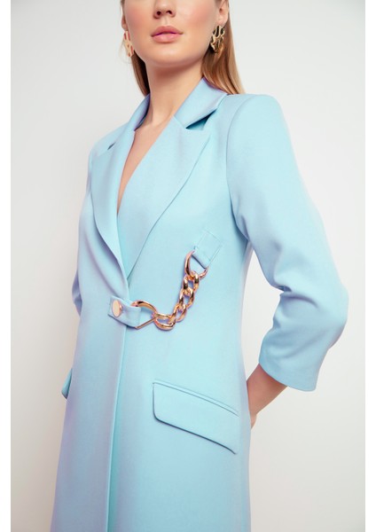 Kadın Bebe Mavi Zincir Detaylı Ceket Elbise fiyatları