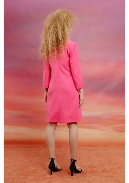 Kadın Fuşya Zincir Detaylı Ceket Elbise indirimleri