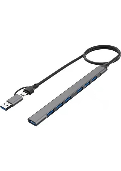 7in2 USB 3.0 Type-C 1xusb 3.0 6xusb 2.0 Hub Otg Çoğaltıcı UCA9702