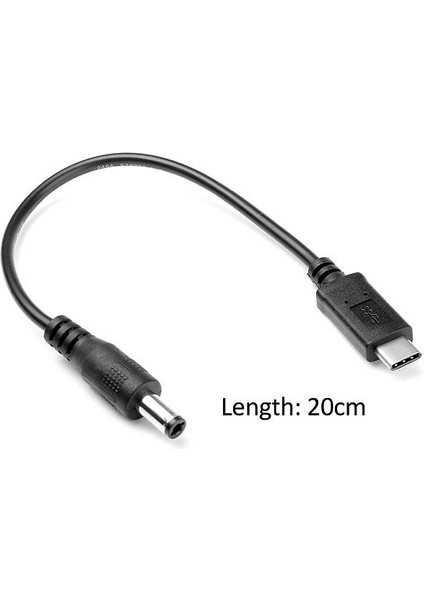 Dc 5.5x2.5 mm Erkek - USB Type-C Erkek Kablo - 20 cm modelleri