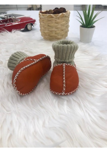 Ribanalı Triko Organik %100 Deri Unisex Bebek Ev Botu fiyatları