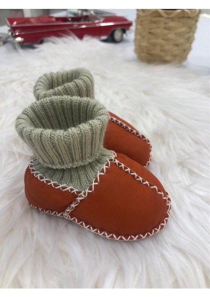 Ribanalı Triko Organik %100 Deri Unisex Bebek Ev Botu fırsatları