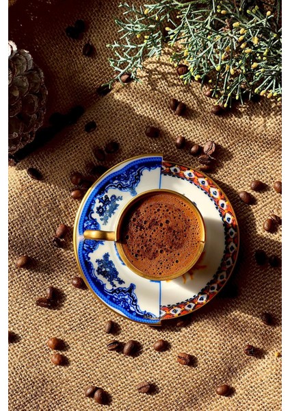 Iki Desenli Hediye Paketli 2'li Kahve Gold Fincan Takımı fırsatları