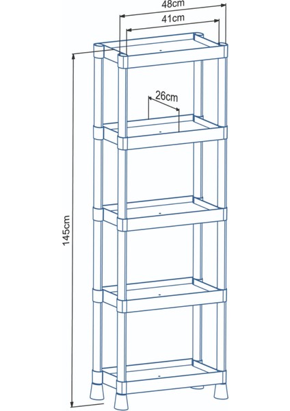 Çok Amaçlı 5 Raflı Mutfak Banyo Balkon Kiler Dolabı modelleri