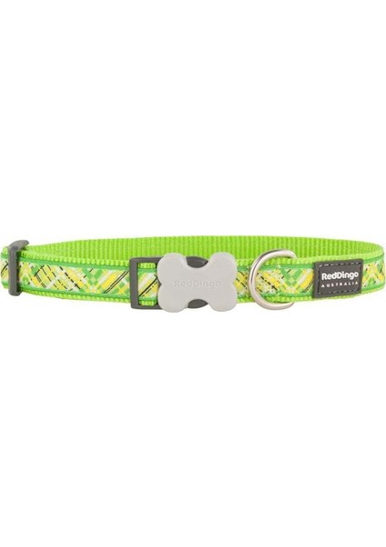 Flanno Desenli Lime Köpek Boyun Tasması S 15MM / 24-36 cm