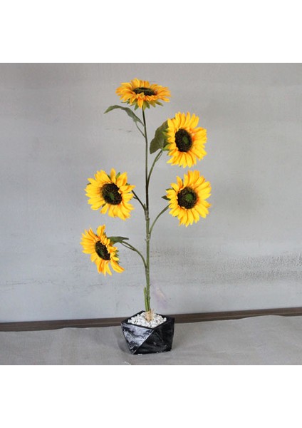 Ay Çiçek Saksı Gümüş Gölgeli Çiçeği 65 cm Yapay