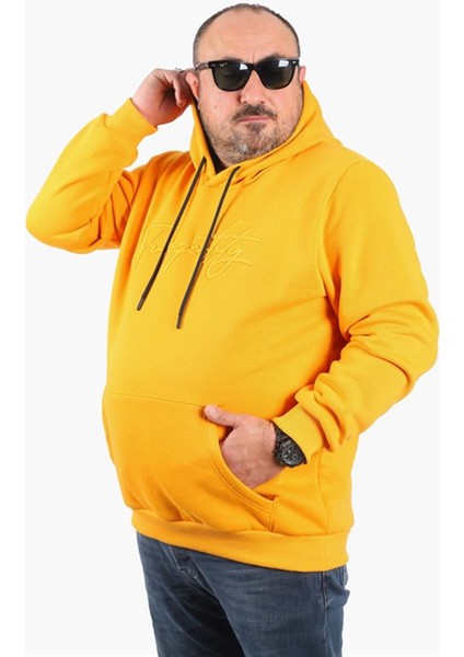 Büyük Beden Kapüşonlu Sweat Twenty 22741 Hardal fiyatları