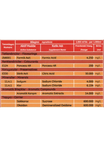 Ekin Premiks Varrored Arılar Için Sıvı 1000 Ml