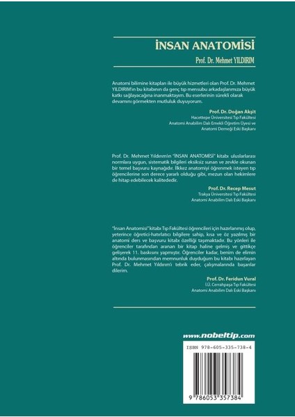 Insan Anatomisi 11. Baskı - Mehmet Yıldırım