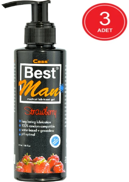 Best Man Su Bazlı Jel 3 x 150 ml  Çilek Aromalı