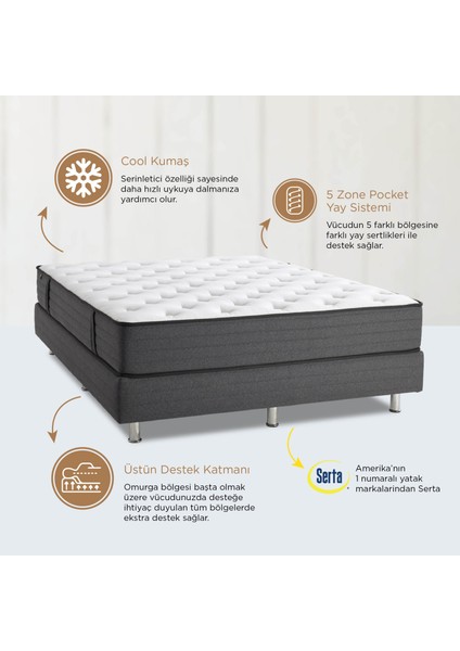 Serta Sleep True Brindale Paket Yaylı Yatak